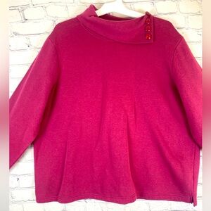 Blair Mock Neck Pullover Sweatshirt with Buttons size 3XL Plus Size Sweatshirt